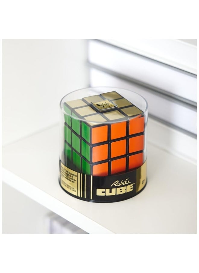 Rubiks - Rubik's Cube, Special Retro 50th Anniversary Edition, Original 3x3 Color-Matching Puzzle Classic Problem-Solving Challenging Brain Teaser Fidget Toy, for Adults & Kids Ages 8+ - Image 1