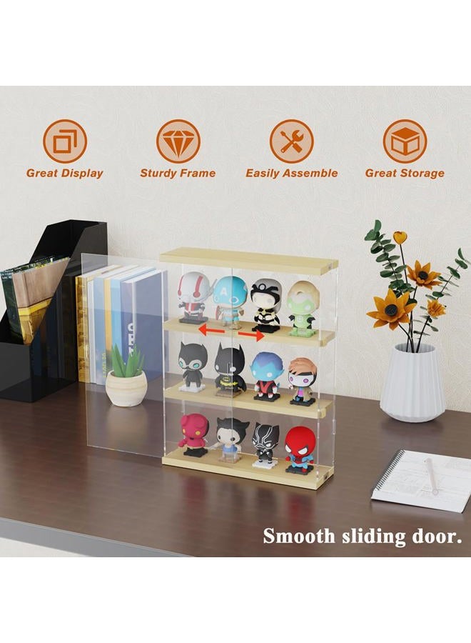 DuvinDD Acrylic Display Case Clear Figure Display Case Lego Display Shelves with Sliding Door, Wall Mounted Dustproof Trinket Shelf for Miniature Hot Wheels for Home Bedroom Decor(11.8x3.3x14.8inch) - Image 3