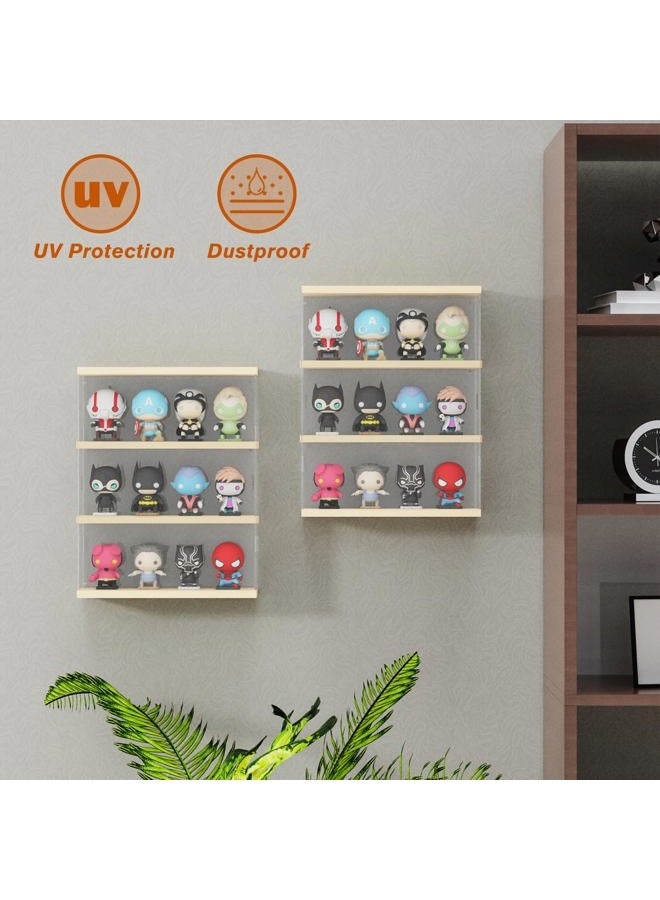 DuvinDD Acrylic Display Case Clear Figure Display Case Lego Display Shelves with Sliding Door, Wall Mounted Dustproof Trinket Shelf for Miniature Hot Wheels for Home Bedroom Decor(11.8x3.3x14.8inch) - Image 2