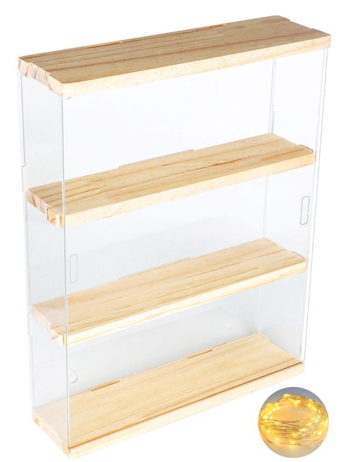DuvinDD Acrylic Display Case Clear Figure Display Case Lego Display Shelves with Sliding Door, Wall Mounted Dustproof Trinket Shelf for Miniature Hot Wheels for Home Bedroom Decor(11.8x3.3x14.8inch) - Image 1