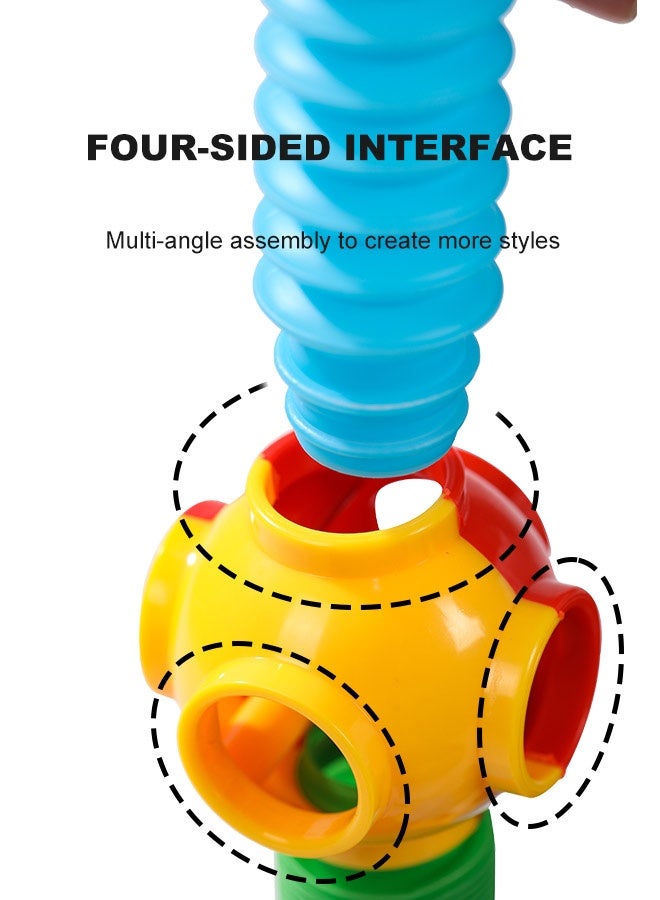 JSAITOYS Stretch Tubes and Connectors Interlocking Toys Construction Toys for Kids-62 Pieces - Image 5