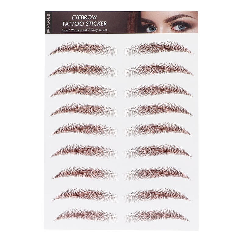 Professional Waterproof Eyebrow Tattoo Sticker Eyebrow Transfer Sticker for WomenBROWN-05 - Image 1
