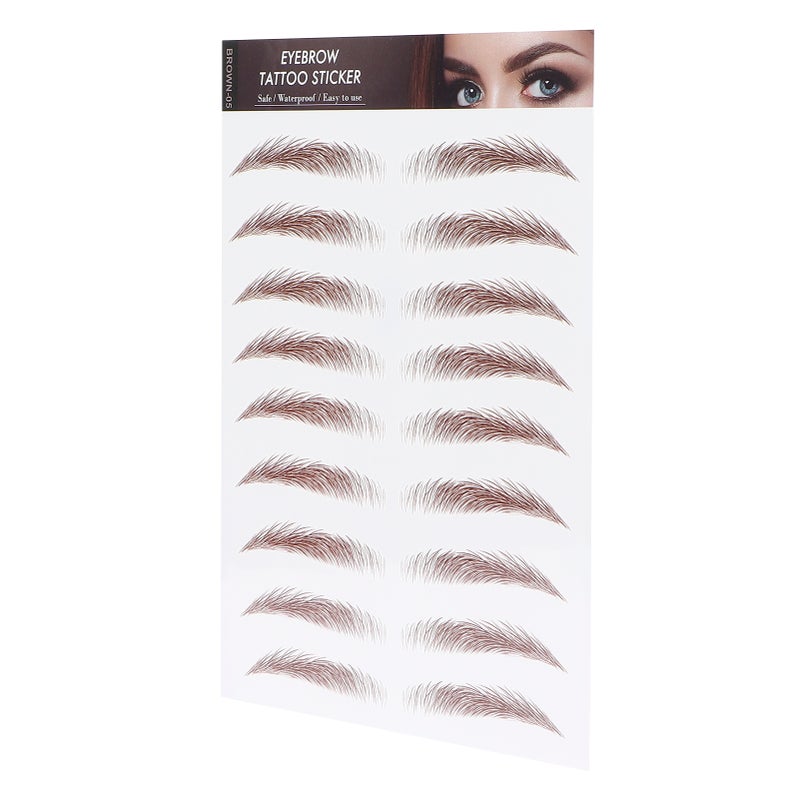 Professional Waterproof Eyebrow Tattoo Sticker Eyebrow Transfer Sticker for WomenBROWN-05 - Image 4