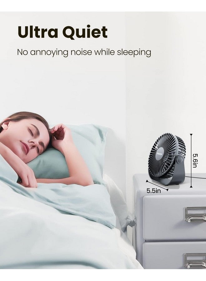 Gaiatop USB Desk Fan, 3 Speeds Strong Airflow, 5.5 Inch Portable 90° Rotate Quiet Cooling, Small Personal Table Fans for Bedroom Home Office Travel Black - Image 3