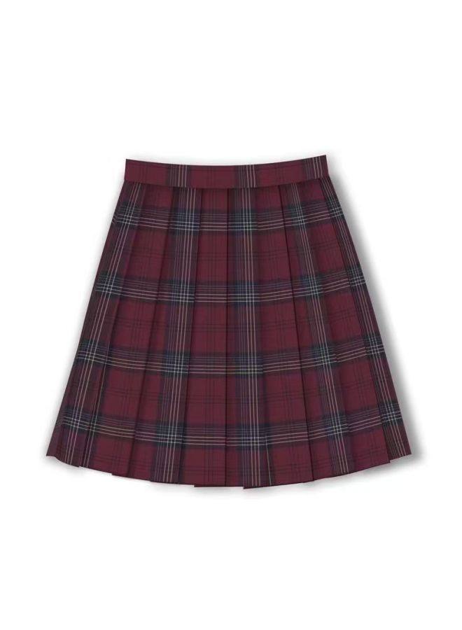 Meow [maple Leaf] JK Plaid Skirt Genuine Skirt Student Japanese School For Students Pleated Skirt Uniform Sweet Cool