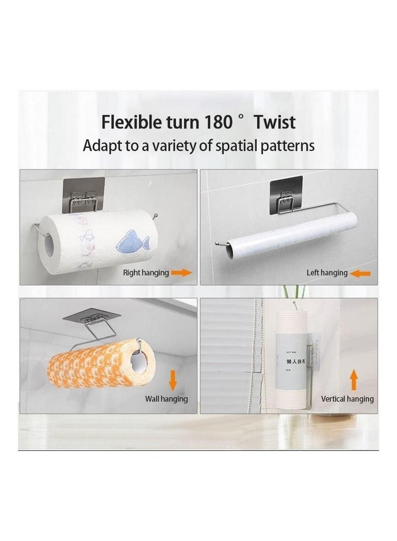 Meetion Self-Adhesive Towel Holder Rack Kitchen Toilet Paper Holder Roll Paper Holder Pack 1 - Image 5