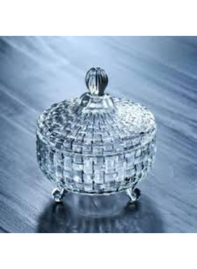 Sofia Glass sugar bowl with a lid and leg - Image 1