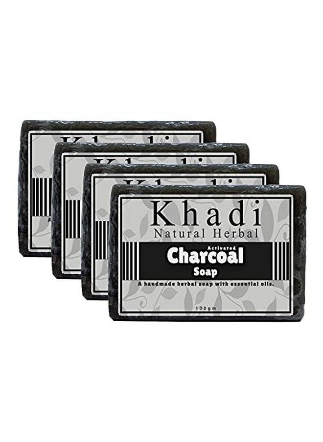 Khadi Natural Herbal - Activated Charcoal Soap 100Gm Pack Of 4 (Charcoal Soap) - Image 1