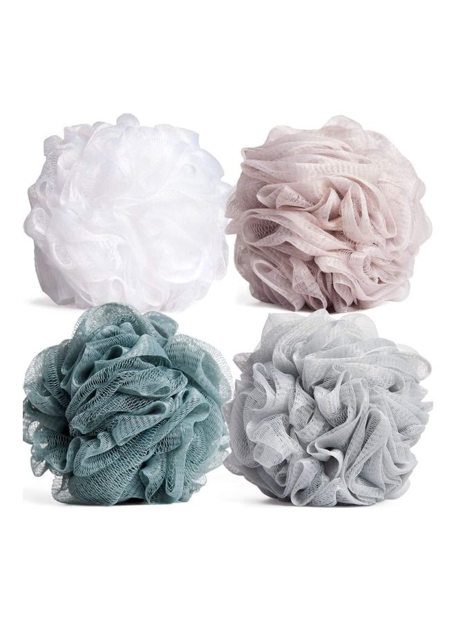 4-Piece Mesh Bath Sponge Loofah Multicolor 13cm - Image 1