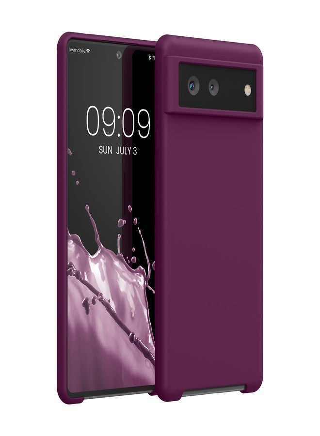 kwmobile Case Compatible with Google Pixel 6 Case - TPU Silicone Phone Cover with Soft Finish - Bordeaux Violet - Image 1