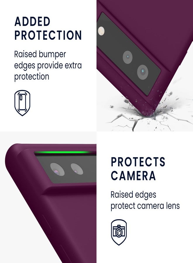kwmobile Case Compatible with Google Pixel 6 Case - TPU Silicone Phone Cover with Soft Finish - Bordeaux Violet - Image 3