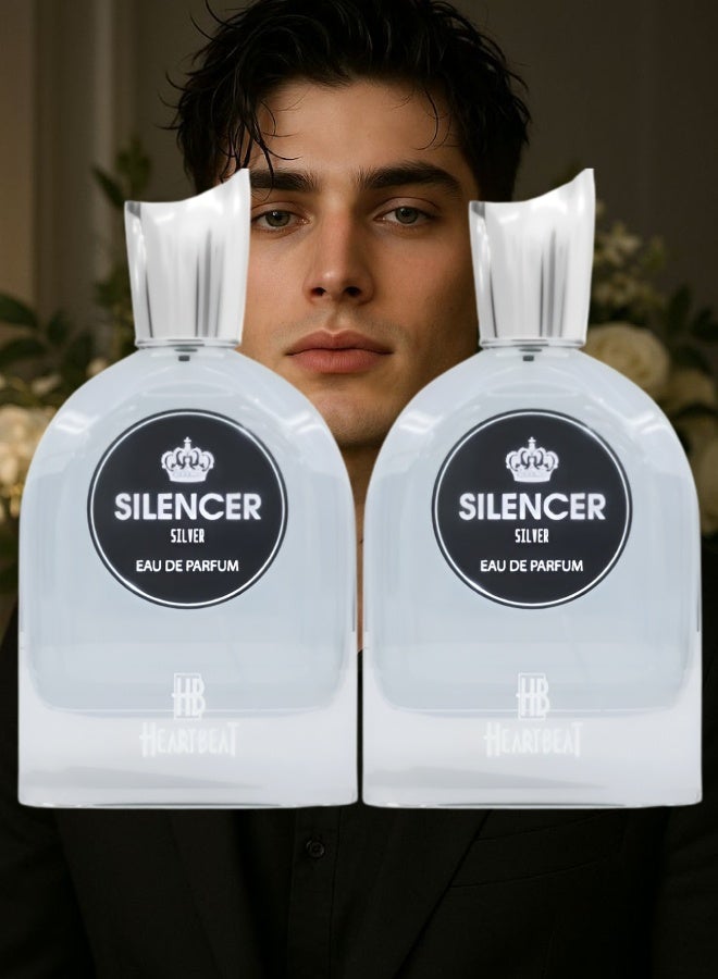 Heartbeat 2 Pieces Silencer Silver Perfume 100ML - Image 1