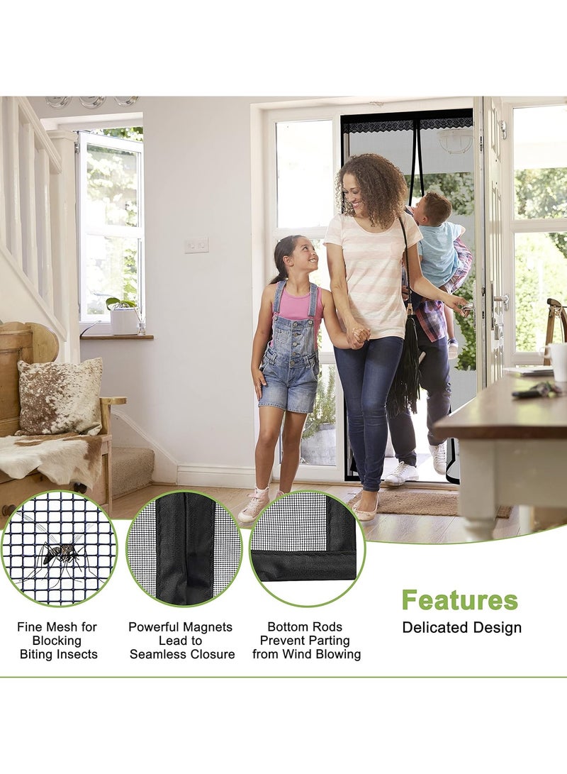 Kimaya Magnetic Fly Screen Door, Heavy-Duty Anti Mosquito Mesh No Gap with 18 Pieces of Powerful Magnets, Super Quiet, No Drilling, Washable Mesh, Keep Fresh Air in & Bugs Out, 50*210cm - Image 2
