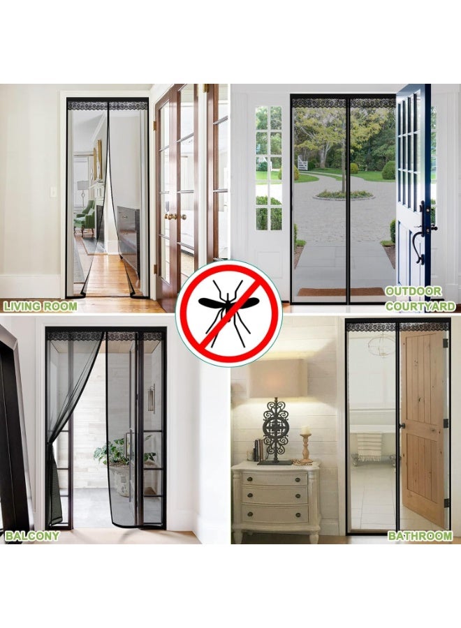 Kimaya Magnetic Fly Screen Door, Heavy-Duty Anti Mosquito Mesh No Gap with 18 Pieces of Powerful Magnets, Super Quiet, No Drilling, Washable Mesh, Keep Fresh Air in & Bugs Out, 50*210cm - Image 3