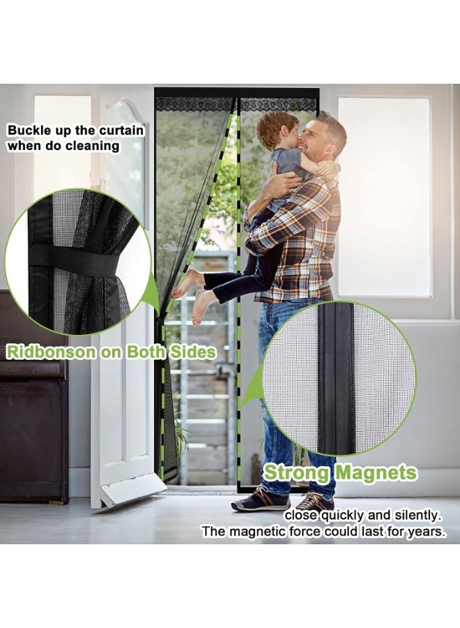 Kimaya Magnetic Fly Screen Door, Heavy-Duty Anti Mosquito Mesh No Gap with 18 Pieces of Powerful Magnets, Super Quiet, No Drilling, Washable Mesh, Keep Fresh Air in & Bugs Out, 50*210cm - Image 5