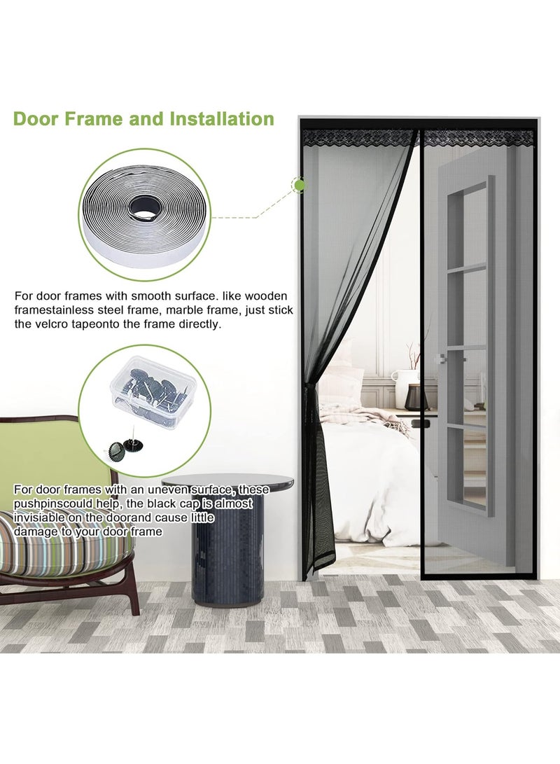 Kimaya Magnetic Fly Screen Door, Heavy-Duty Anti Mosquito Mesh No Gap with 18 Pieces of Powerful Magnets, Super Quiet, No Drilling, Washable Mesh, Keep Fresh Air in & Bugs Out, 50*210cm - Image 4