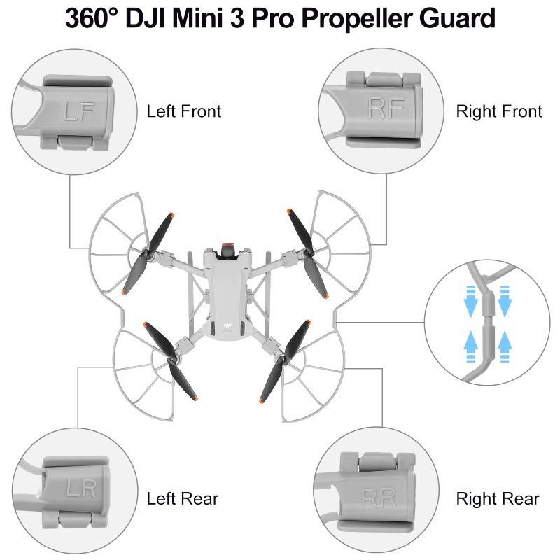 Generic DJI Mini 3 Pro Propeller Protector, Propellers for Mini 3 Pro Accessories, Drone Propeller Guards, Landing Gear, Fixer Propeller Holder Prop Strap for DJI Mini 3 Pro fly more Kit Drone Accessories  - Image 2