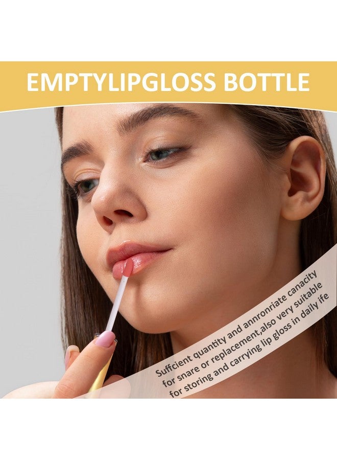 مولين، 5 قطع من أنابيب ملمع الشفاه الفارغة، عبوات مستحضرات تجميل قابلة لإعادة التعبئة سعة 10 مل، زجاجات بلسم الشفاه مع عصا إخفاء لعينات أحمر الشفاه، مرطبات الشفاه (غطاء أنبوب ذهبي) - Image 5