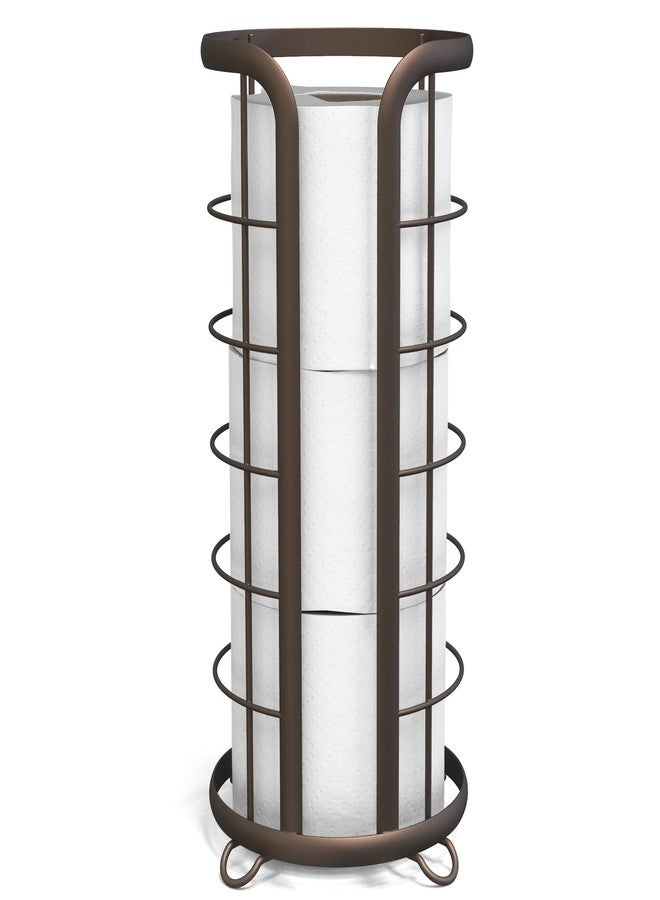 BROOKSTONE, Bronze Toilet Paper Holder, Freestanding Bathroom Tissue Organizer, Minimalistic Storage Solution, Modern & Stylish Design [Holds MEGA Rolls] - Image 1