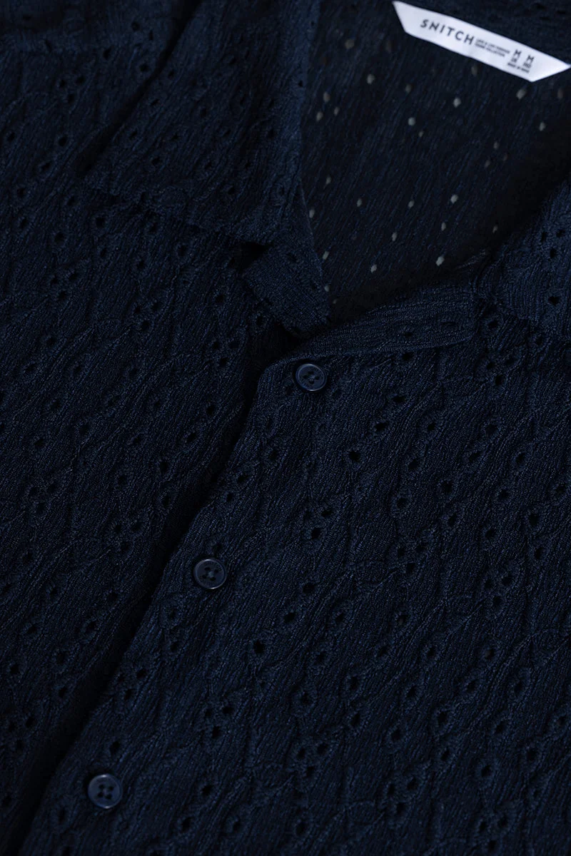 SNITCH قميص كحلي ناعم كالحرير