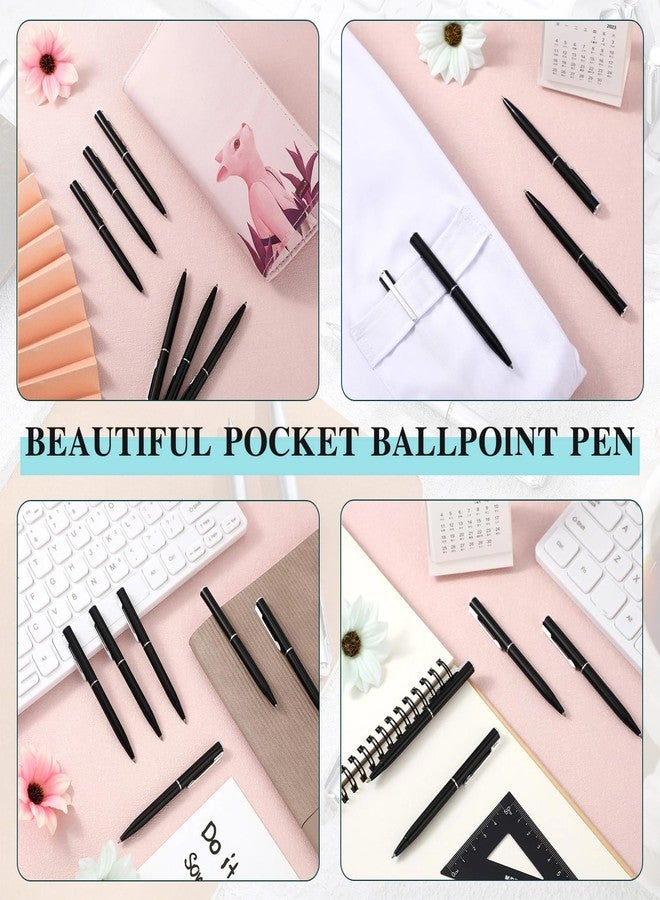 Teling 36 Pcs Small Ballpoint Pen Mini Pens Bulk 4 Inch Short Tiny Small Writing Tool Black Ink for Pocket Notebook Notepads School Office(Black,Classic Style) - Image 3