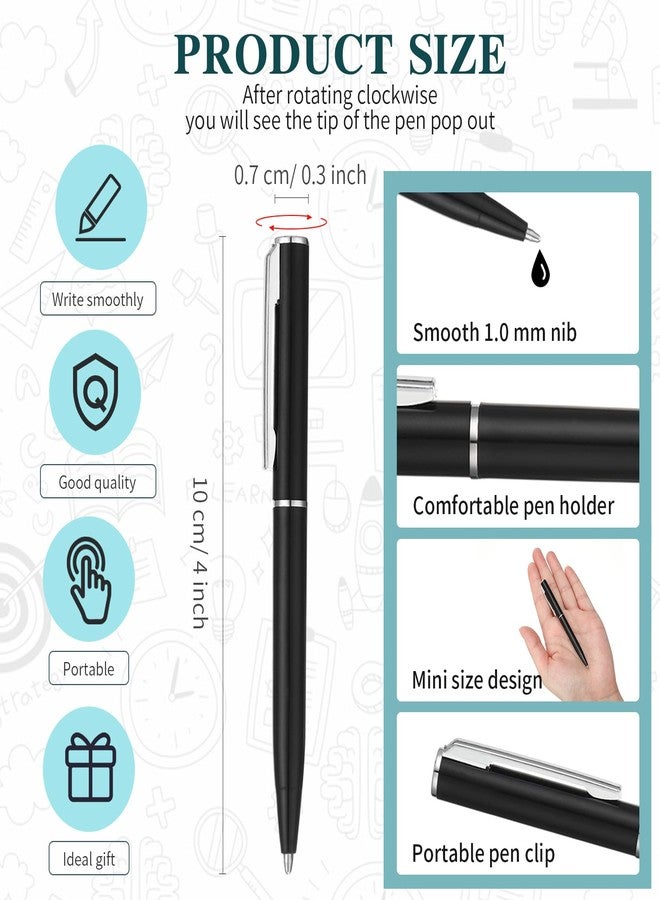 Teling 36 Pcs Small Ballpoint Pen Mini Pens Bulk 4 Inch Short Tiny Small Writing Tool Black Ink for Pocket Notebook Notepads School Office(Black,Classic Style) - Image 2