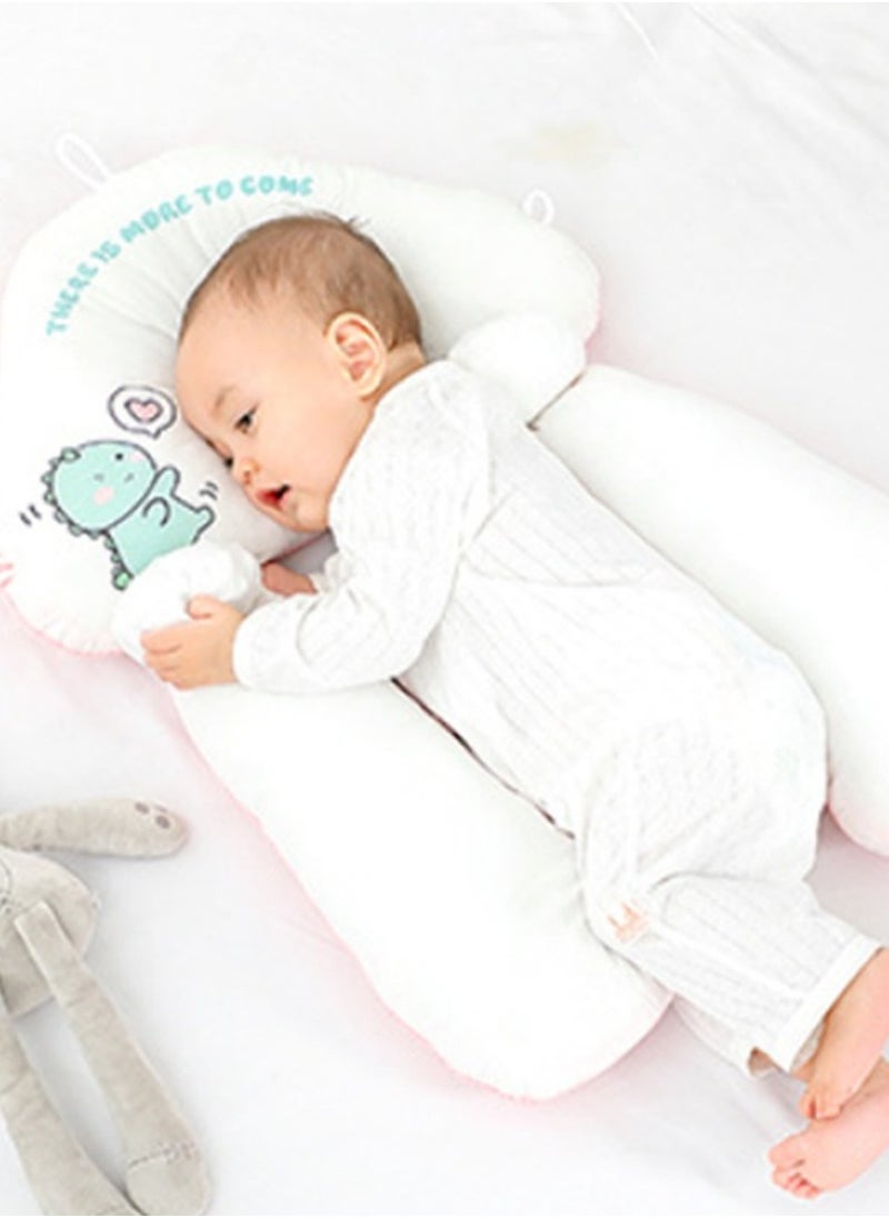 HaveDream - Baby Soothing Shaping Pillow To Prevent Head Tilt And Correct Sleeping Artifact (Cloud Pillow Pink Letters + Drawstring + Soothing Column) - Image 1