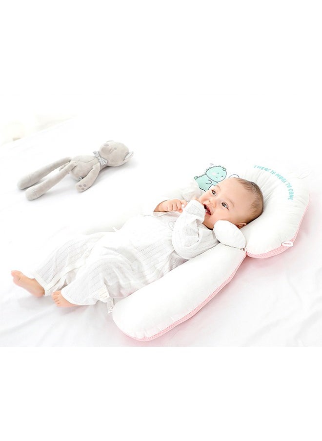 HaveDream - Baby Soothing Shaping Pillow To Prevent Head Tilt And Correct Sleeping Artifact (Cloud Pillow Pink Letters + Drawstring + Soothing Column) - Image 1