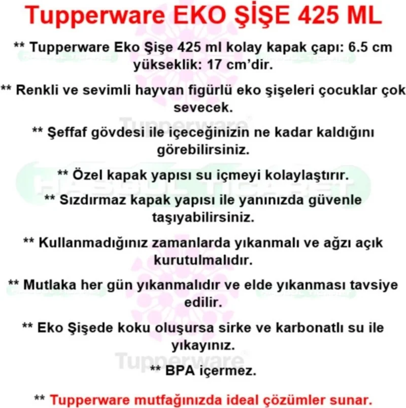 Tupperware Eco Bottle Water Bottle 425 ml