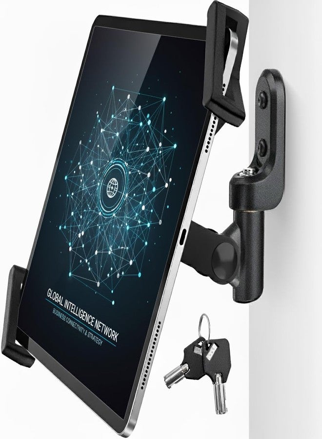 AboveTEK Tablet Wall Mount Holder, 360° Rotation iPad Wall Mount with Anti-Theft Lock & Key, Fits 7.9"-14.6" Tablets, Premium Steel & Zinc Alloy Secure Wall Mounted Tablet Holder - Image 1