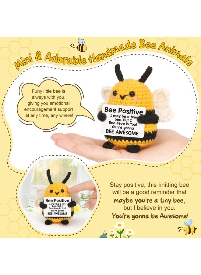 fantasize Funny Basket Stuffers, Mini Positive Crochet Bee Animals, Gifts for Mom, Grandma, Wife, Teacher and Friends, Affirmation Cheer Up Gifts and Bee Decor - Image 5