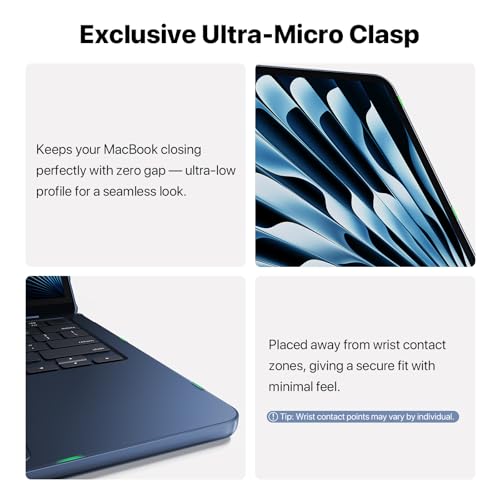 Soonjet Compatible with MacBook Air 13 inch Case M5 M4 M3 M2 2026-2022, Model A3449 A3240 A3113 A2681, [100% Match Official Color] Hard Shell Laptop Cover for MacBook Air 13.6 inch– Midnight Clear - Image 4