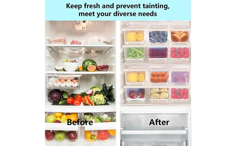 MosQuick®- Set of 6 Fridge organiser storage boxes with drain tray - Kitchen Storage Box - Fridge Storage Containers for Radish Fresh Vegetables Durable fridge storage boxes for vegetables 1500ml - Image 5