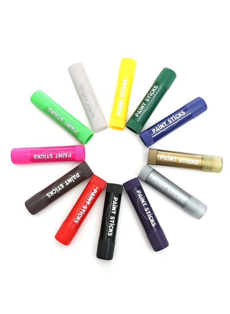 ميدو أعواد طلاء تمبرا صلبة، 12 لونًا معدنيًا، قابلة للغسل - Image 2