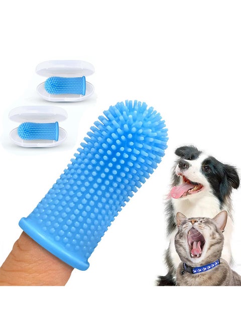Pet Toothbrush, 360 ° Cat Finger Cover Toothbrush for Cleaning Tongue Coating and Tooth Care(Finger toothbrush-2pcs)