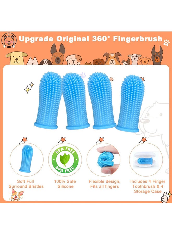 Pet Toothbrush, 360 ° Cat Finger Cover Toothbrush for Cleaning Tongue Coating and Tooth Care(Finger toothbrush-2pcs)