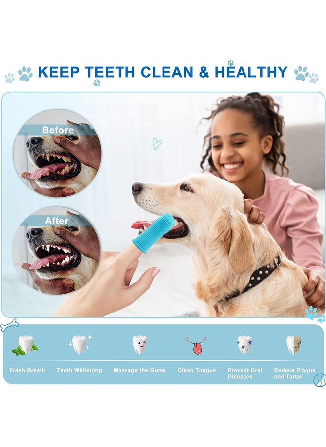 Pet Toothbrush, 360 ° Cat Finger Cover Toothbrush for Cleaning Tongue Coating and Tooth Care(Finger toothbrush-2pcs)