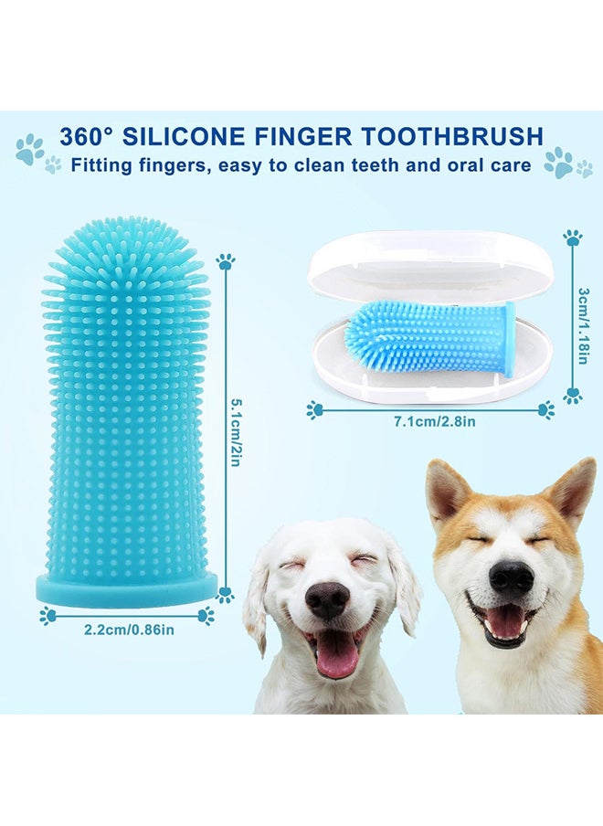 Pet Toothbrush, 360 ° Cat Finger Cover Toothbrush for Cleaning Tongue Coating and Tooth Care(Finger toothbrush-2pcs)