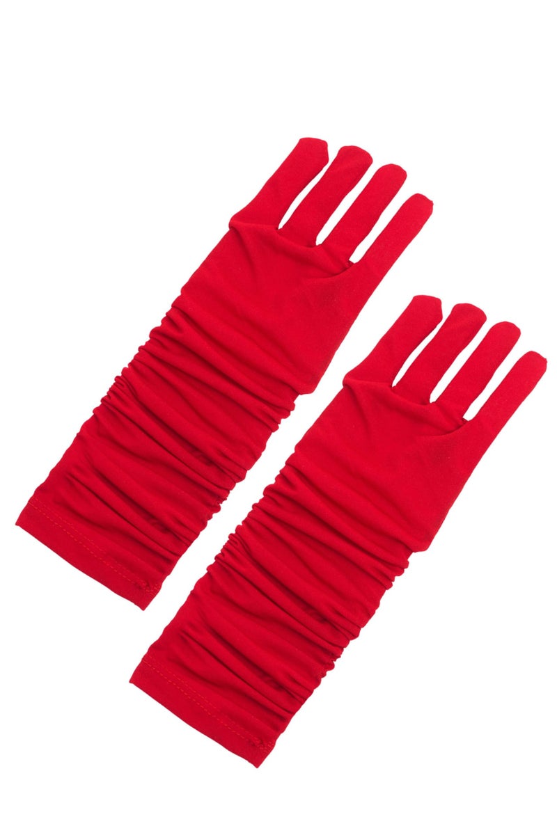 Little Adventures قفازات أميرة للأطفال بطول الكوع قابلة للغسل في الغسالة - إكسسوارات تنكرية حمراء LXL 59 سنة