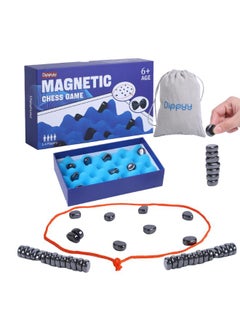 Magnetic Chess Game, Multiplayer Magnetic Game with String or Sponge, Magnet Chess for Kids and Adults, Magnetic Chess Game Using String and Stones Set