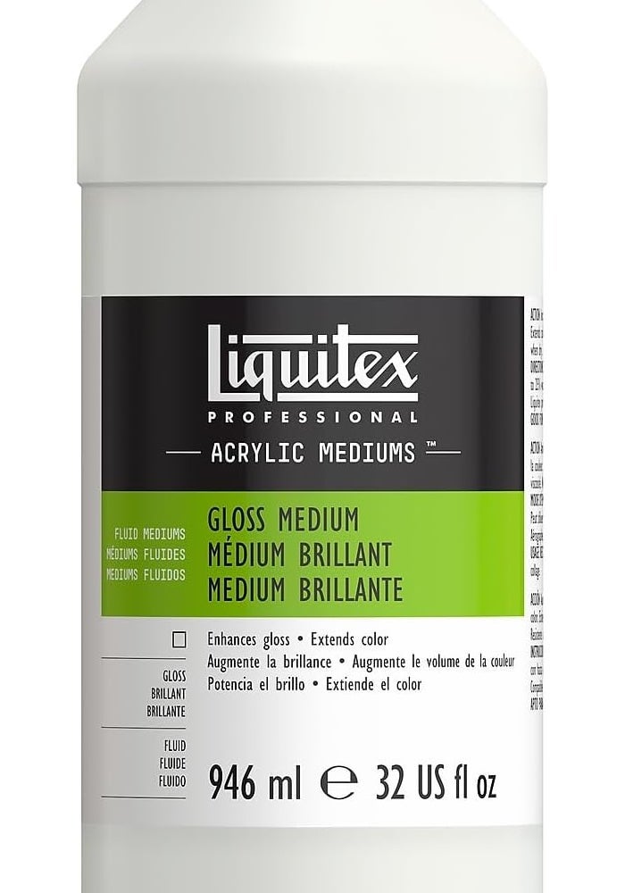 Liquitex Professional Gloss Medium, 32-Oz (946 ml) - Enhance Color and Gloss for Acrylic Paints