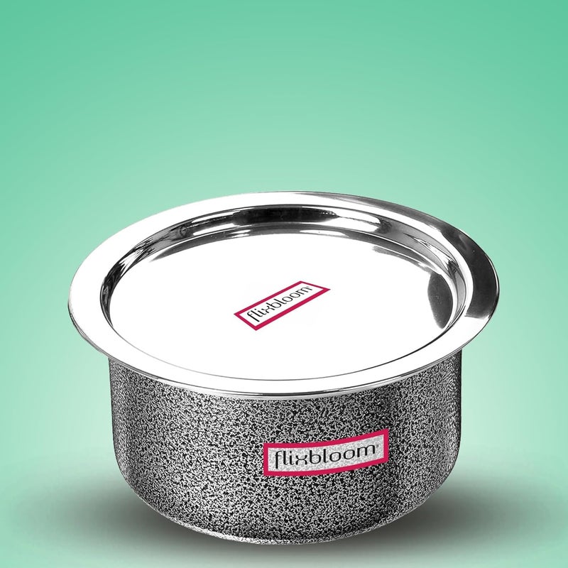 FLIXBLOOM فلكس بلوم برو مطبخ 1 لتر وعاء مطلي بالأنود الأسود قاعدة تحريض صديقة لغاز LPG أدوات مطبخية طباخ حاوية باتيلا باجونا هاندي طباخ مع غطاء 1 لتر طباخ - Image 3