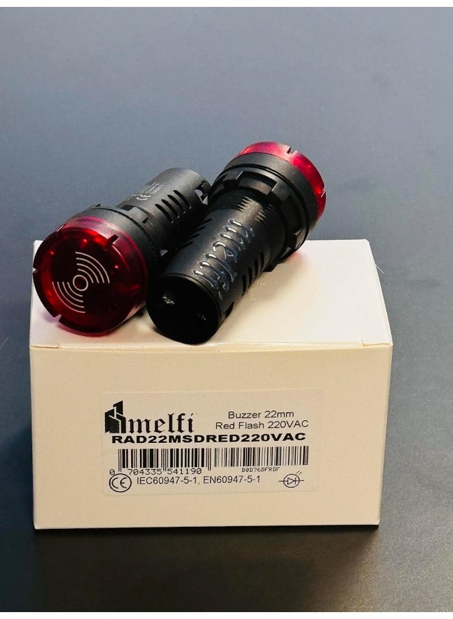 melfi Buzzer 22Mm Flash Led Intermittent Buzzer Alarm Sound With Red Indicator Light Signal Lamp Flashing 220Vac 2 Pack - Image 4