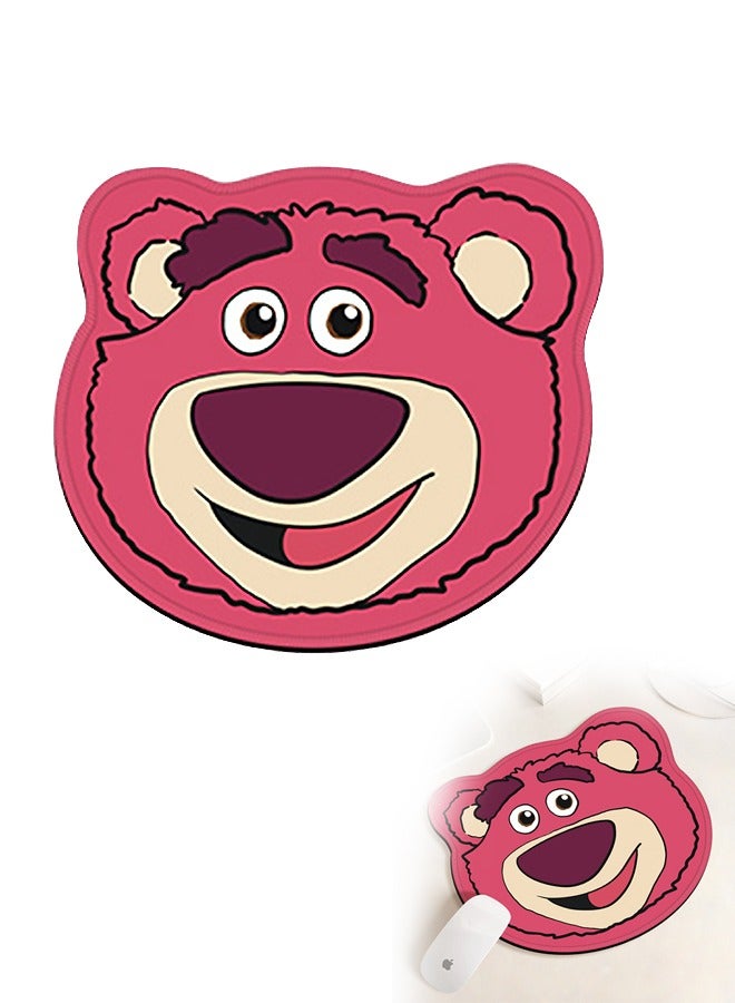 لوحة ماوس على شكل دب كرتوني، قاعدة ماوس مطاطية غير قابلة للانزلاق، للعمل في مكتب الكمبيوتر المحمول (وردي) - Image 1