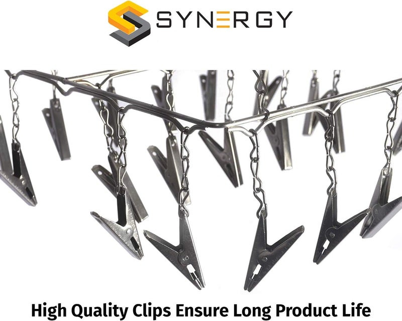 SYNERGY - 24 Clips - Stainless Steel Round Cloth Dryer/Clothes Drying Stand/Hanger with Clips (Clothes Peg) Medium weight - Image 5