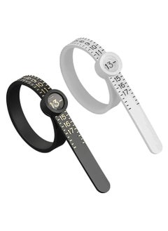 Oasisgalore Ring Sizer Measuring Tool Tape Reusable Finger Size Gauge Jewelry Sizing Tool 1-17 USA Rings Size 2Pcs  - Image 1