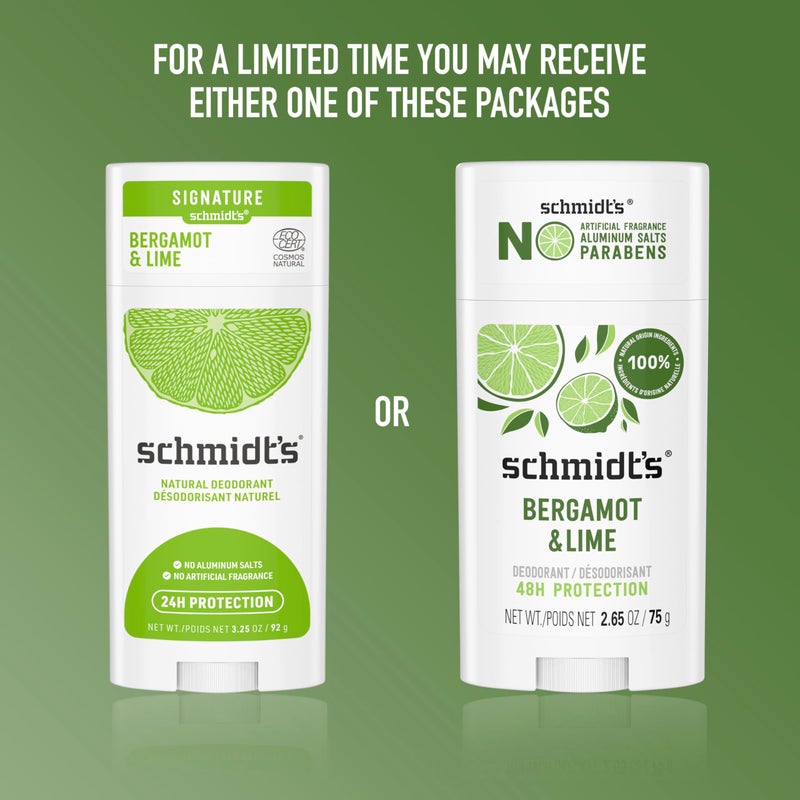 Schmidt's Aluminum-Free Vegan Deodorant Bergamot & Lime 4 Count for Women and Men, with 24 Hour Odor Protection, Natural Ingredients, Cruelty-Free, 2.65 oz - Image 3
