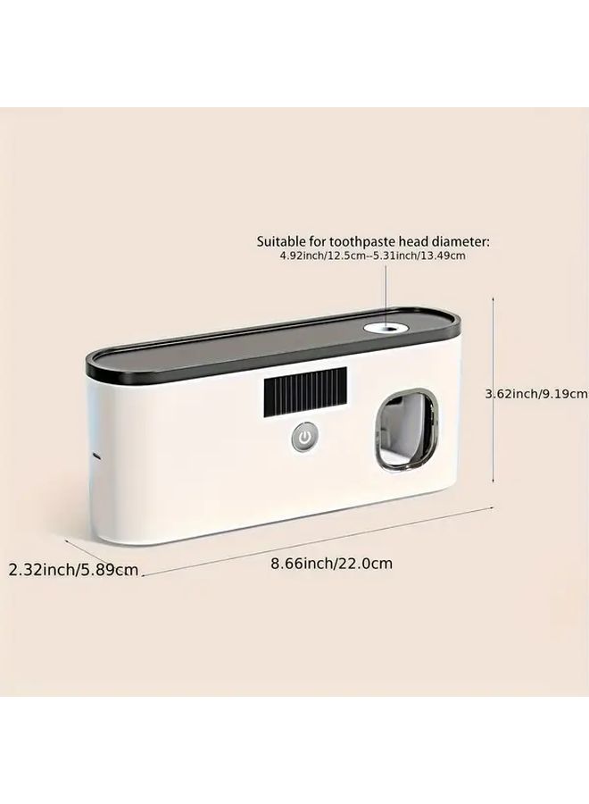 Grey White 2 In 1 Toothbrush Sanitizer Dryer USB Space Saving Wall Mount - Image 3