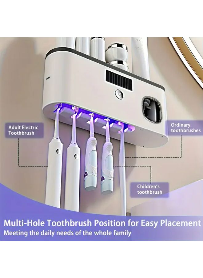 Grey White 2 In 1 Toothbrush Sanitizer Dryer USB Space Saving Wall Mount - Image 4