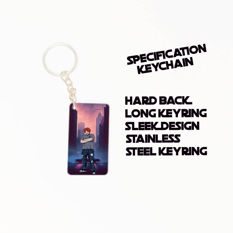 OUTFITQUE OUTFITQUE Premium (Pack of 2) Anime-373 Printed Long Keychain For Bike, Scooty, Car, MDF Keyholder - Image 3